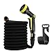 50ft Garden Hose - Expandable Water Hose with 9 Function Spray Nozzle, Triple Latex Core, 3/4
