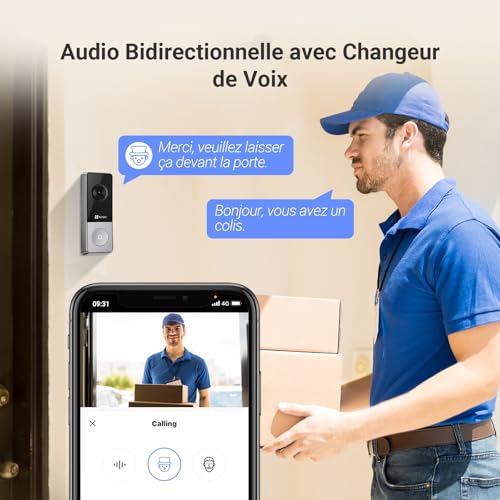 EZVIZ Wireless Doorbell Outdoor Waterproof with 3K 5MP Camera, 9,600 mAh Detachable Battery, Colour Night Vision, Human Detection, Two-Way Audio, WiFi 6, Easy Installation, CP8