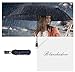 Blueshadow Windproof Travel Umbrella with Upgraded Real Wood Handle -Black