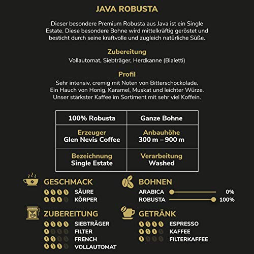 Black Label Coffee® Espresso Kaffeebohnen 1kg Java Robusta Kaffee 100% | Kaffeebohnen Vollautomat 1kg Espresso ganze… – Bild 7
