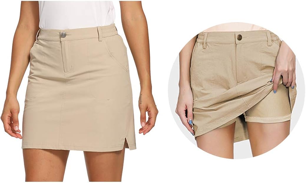 CQC Women's Outdoor UPF 50+ Golf Skort Casual Active Skirts Build-in Shorts with Pockets at  Women’s Clothing store