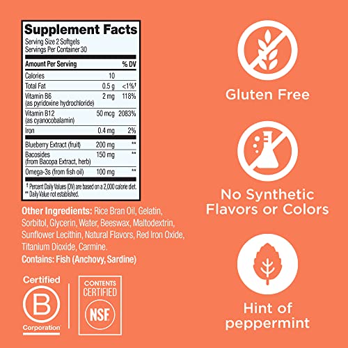 OLLY Ultra Strength Brain Softgels, Nootropic, Supports Healthy Brain