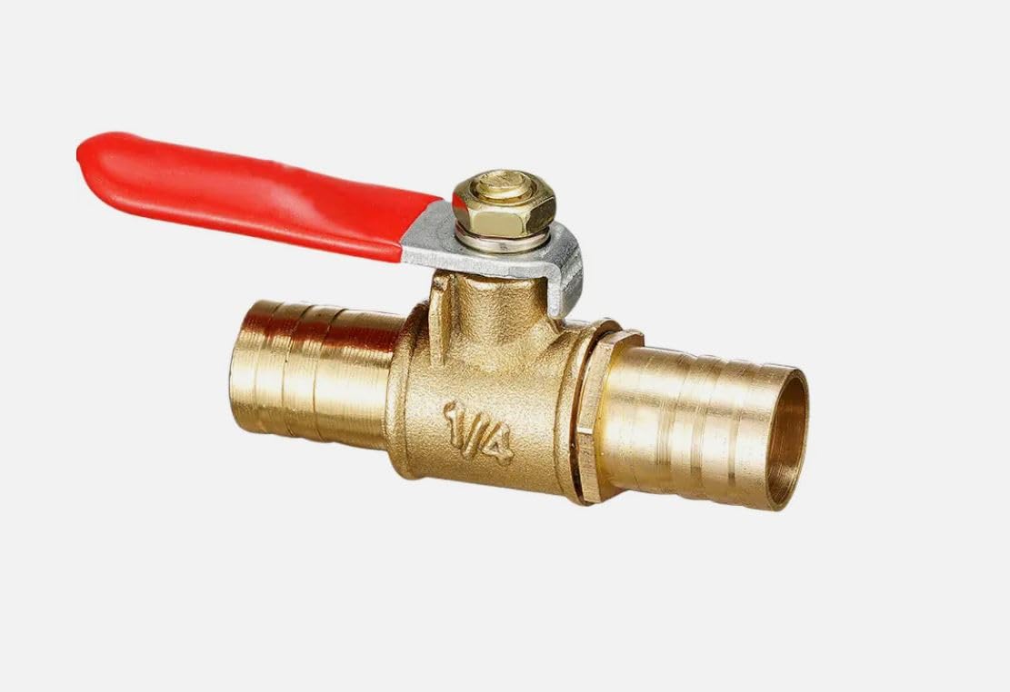 Brass Shutoff Ball Valve Pipe 6mm 8mm 10mm 12mm Fuel Hose Joiner Inline Fitting (12mm)