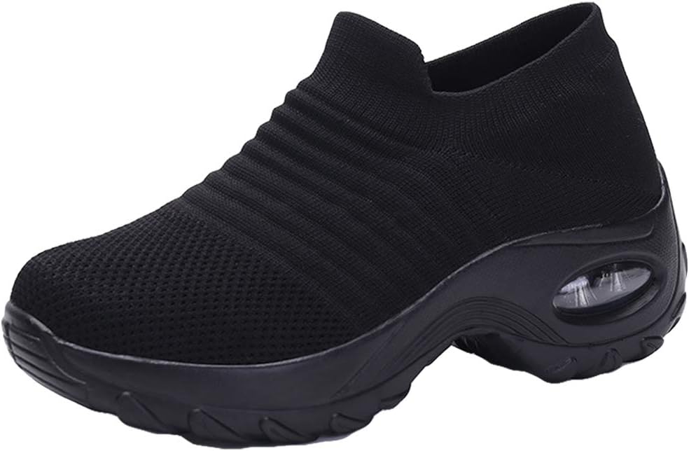 xuzomedia Sock Sneakers Women Walking Shoes Comfortable Mesh Slip On Air Cushion Casual Running Shoes Outdoor Gym Travel Wedge Platform Loafers