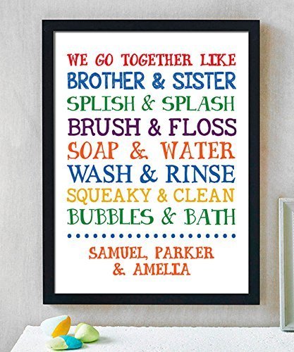 Children Bathroom Paper Art Print , Bathroom Sign, Kids Bathroom, Kids Bathroom, Bathroom Art Wall Decor, Gender Neutral Bathroom, Boy Girl Bathroom Decor, Shared Bathroom Decor