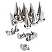10 Sets Cone Screwback Spikes Studs 25mm Silver / Iron with Nickel Plating, Can Bring You A Lot of DIY Pleasure