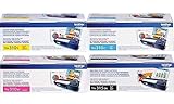 Brother Genuine TN315BK, TN310C, TN310M, TN310Y High Yield Color Laser Black and Standard Yield Cyan, Magenta and Yellow Toner Cartridge Set