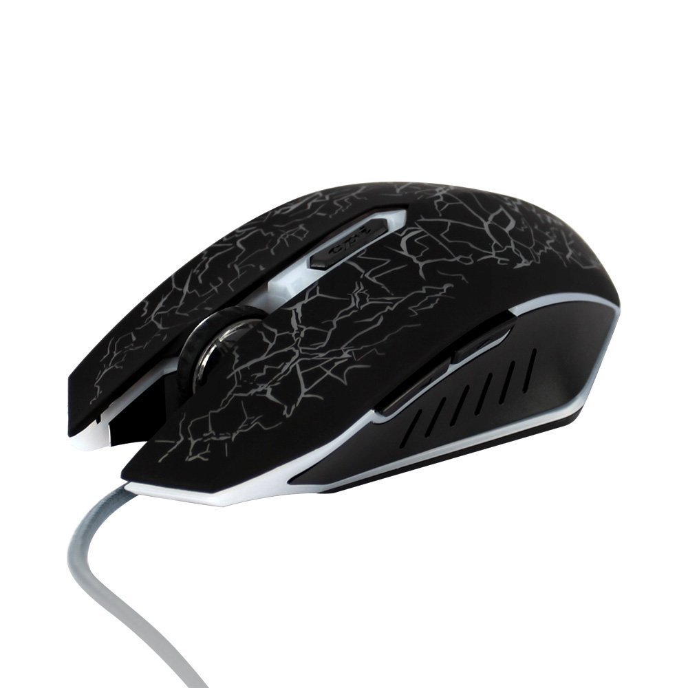 Gaming Mouse,YCCTEAM Ergonomic USB Wired Gaming Mouse Mice with 2000DPI Adjustable High Precision 7 Button LED Optical for Laptop PC Computer Gamer-Black