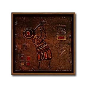 Framed Canvas Wall Art for Living Room, Bedroom Indian Tribe Totem Theme Canvas Prints for Home Decoration Ready to Hang - 16x16 inches