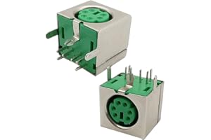 elpart 2/5/10Pcs Square Mini PS2 PCB Keyboard Socket Adapter PS-2 6Pin Female Jack PS/2 Mouse Outlet Plug 6P Connector Purple