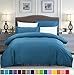 SUSYBAO Twin Size Duvet Cover 100% Cotton Teal Duvet Cover 2 Pieces Set 1 Soft Teal Duvet Cover with Zipper Closure Ties 1 Pillow Sham Single Teal Bedding Set Lightweight