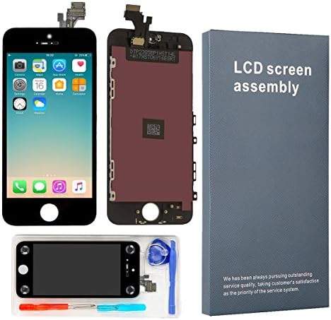 KAICEN Touch Screen Replacement LCD Display Digitizer Frame Assembly Full Set with Tools and Professional Glass Screen Protector For iPhone 5 Black 4.0 inches