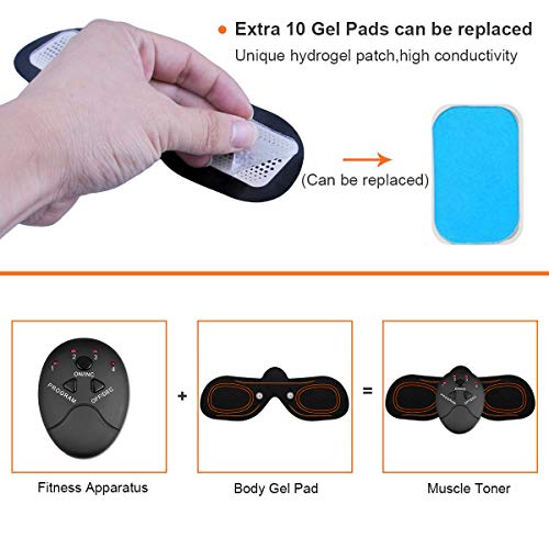 Cintura EMS Stimolatore Muscolare Per Addominali – Elettrostimolatore Con 6 Modalità E 18 Livelli Per Tonificare