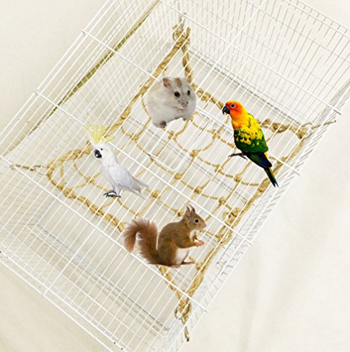 Da.Wa Parrot Bird Hanging Perch Rope Small Animal Climbing Net Hamster Hammock Pet Swing Ladder Pet Supplies Playing Toy