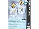 Dimensions Stamped Cross Stitch 'Stinkin Cute' Skunk and 'Little Peanut' Elephant DIY Baby Bibs, 2 pc., 9'' x 14''