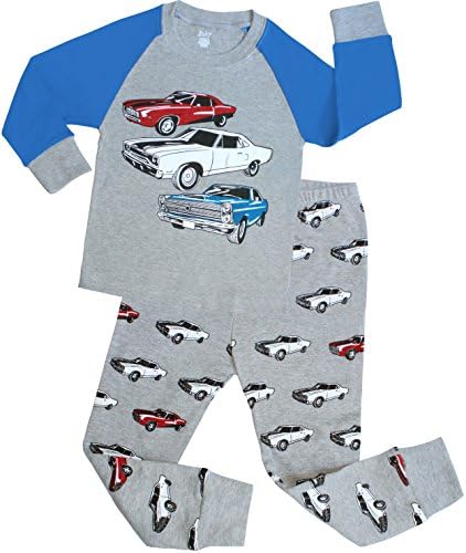 Boys Cars Pajamas Children Christmas PJs 100% Cotton Kids Cartoon Sleepwear Size 8 Years