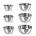 Mixing Bowls Stainless Steel, Thickened Premium Nesting Bowls by Umite Chef, Matte and Mirror Finish, For Healthy Meal, Nesting and Stack able, Set of 6 Sizes 1.59, 2.11, 2.85, 3.59, 4.65, 5.50 QT