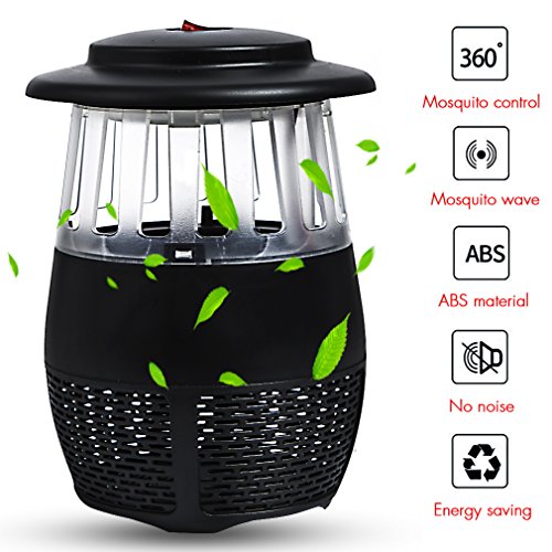 Dolloly Electronic Mosquito killer, Mosquito Trap LED Lamp, Bug Zapper Insect Killer, USB Power Mosquito Trap for Indoor and Outdoor Use 02 BK
