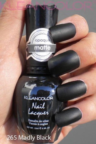 Kleancolor Nail Polish # 265 Madly Black Nail Lacquer Matte Opaque (Best Matte Black Nail Polish)