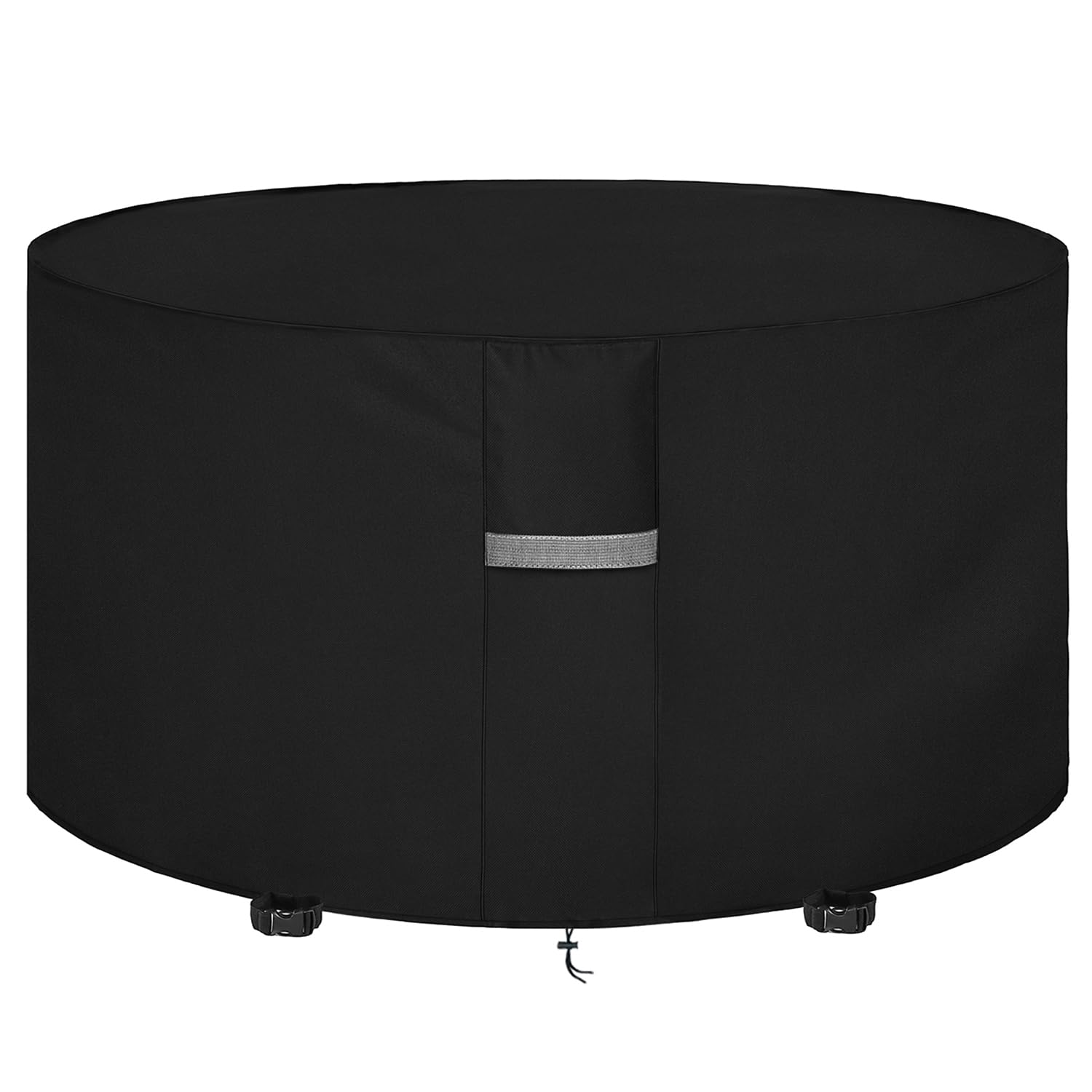 Dokon Garden Furniture Covers Waterproof Heavy Duty Oxford Fabric Garden Table Cover with Air Vents, Windproof Anti-UV Outdoor Table and Chairs Cover, Patio Set Covers, Round (Ø190x80cm) - Black