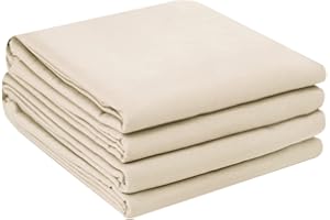 2-Pack Soft Microfiber Flat Sheet, Breathable, Wrinkle, Shrinkage and Fade, Stain Resistant and Hypoallergenic, Machine Washa