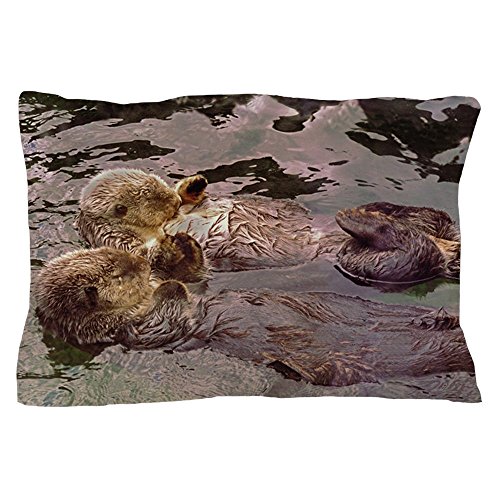 CafePressSea Otters Holding Hands Pillow Case Standard Size Pillow Case, Pillow Cover, Unique Pillow Slip