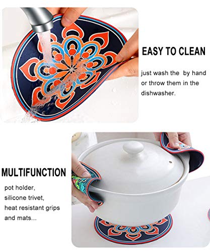 Coasters for Drinks, Stylish Silicone Coasters, Anti-slip Durable Outdoor Coasters, Housewarming Gifts New Home，5 Inch Funny Coasters Suit all Types of Tables - 6 pack