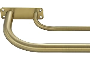 YUN NEPHELE Antique Bronze Double Curtain Rods, Room Darkening, 84-120" Wrap Around Heavy Duty Dual Adjustable Blackout Curtain Rod