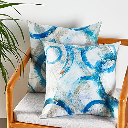 Abstract Throw Pillow Covers, Decorative Throw Pillow Cases for Couch Bed Car, Two Sides Print Geometry Pillowcases, Modern Living Room Decor Cushion Protector, Set of 2, 18\