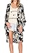 Relipop Women's Sheer Chiffon Blouse Loose Tops Kimono Floral Print Cardigan (Large, Black 3)