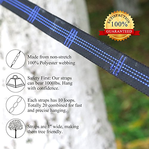 Oileus X-large Double Camping Hammock-Lightweight Nylon Portable Hammock, Best Parachute Double Hammock-10ft Straps with Loops & Carabiners-For Backpacking Beach Yard 130" L x 78" W