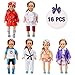 Sakiyr American Girl Doll Clothes Accessories Set - 6 Pack Complete Outfits Include Stewardess, Doctor, Soccer, Taekwondo, School Uniforms for 18