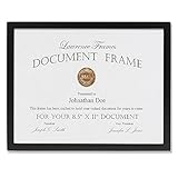 Lawrence Frames Black Wood Certificate Picture Frame, Gallery Collection, 8-1/2 by 11-Inch