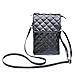 Katloo Women Mini Crossbody Bag PU Leather Quilted Girls Cell Phone Pouch for iPhone Smartphone Holder Case Organizer Small Travel Purse (Black)