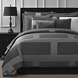 Comfy Bedding Frame Jacquard Microfiber 5-Piece Comforter Set (Queen, Gray)