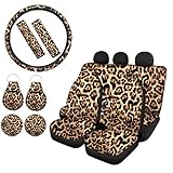 Goyentu Brown Leopard Car Seat Covers Full Set with
