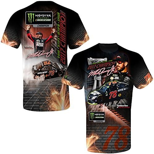 SMI Properties Martin Truex Jr Sublimated 2017 Monster Energy NASCAR Cup Series Champ T-Shirt (XXLarge)