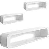 WOLTU Zwevend wandrek, set met 3 wandplanken van MDF, voor woonkamer