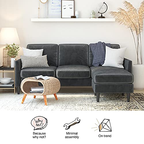 Mr. Kate Winston Reversible Sofa Sectional, Dark Gray Velvet on Galleon