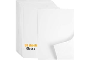 Matte Sticker Paper for Inkjet Printer, Printable Vinyl Sticker Paper Waterproof for Laser & Inkjet Printer, 8.3" x 11.7"