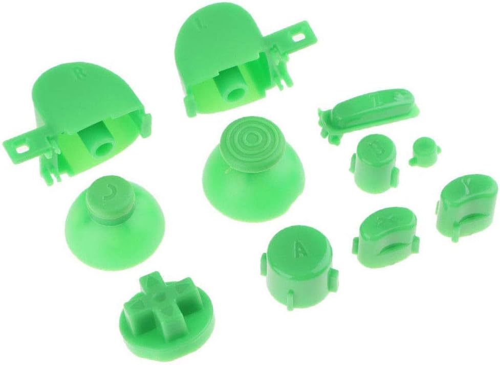 Canamite ABXYZ Buttons +Thumbstick D-pad Joystick Stick Cap Triggers Mod Set for Nintendo Gamecube Full Buttons NGC Controller -Green