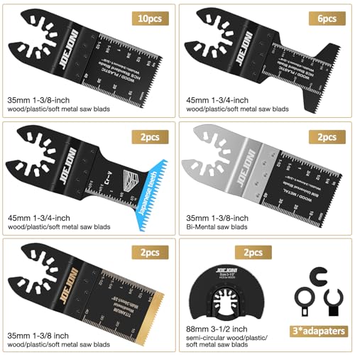 27 Pcs Oscillating Saw Blade, Universal Multifunction Tool Saw Blades Accessories Kit, Multi-functional Tool Blade, for Fein Multimaster, Ryobi, Milwaukee, Bosch, Dremel, Dewalt, Rockwell, Makita
