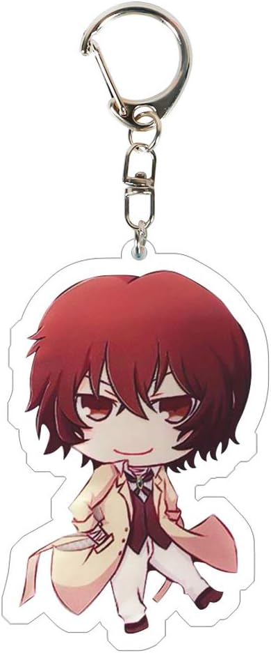 Tianmeijia Bungo Stray Dogs Keychain Double-Sided Key Ring for Acrylic Pendant Anime Accessories Cartoon Key Ring( Style03)