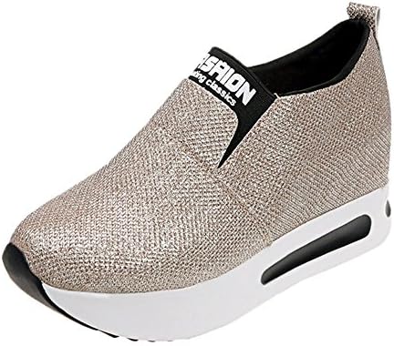 Sports Shoes, Ba Zha Women Fashion Sneakers Sports Running Hiking Thick Bottom Platform Shoes Outdoor Ladies Increased Height Mid Shoes Travel Slip-on Shoes Round Toe Shoes