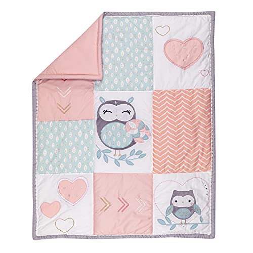 Lambs & Ivy Sweet Owl Dreams Pink Heart Nursery 5Piece Baby Crib