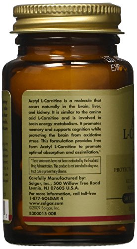solgar acetyl l carnitine 250 mg Solgar, L-Carnitine Capsules, 60 Ct, 500 MG Vegan Non-GMO main image 1