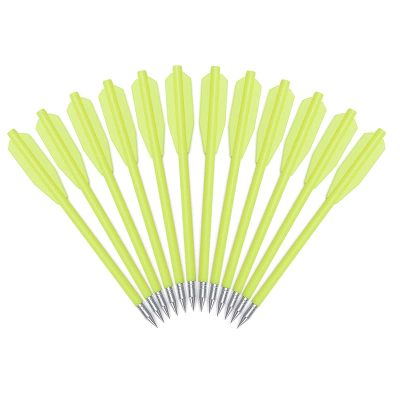 ELONG OUTDOOR 12pcs Mini Crossbow Bolts 6.3 inch Plastic Pistol Crossbow Bolt for 50-80lb Cross Bow Arrows Target Practice Small Hunting