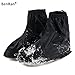 BenRan Rain Shoe Covers Shoes Overshoes Boot Gear Zippered Shoes for Men and Women (Black, 26.5cm)