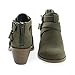 Children's Girl Cut Out Multi Strap Faux Wooden Heel Ankle Boots