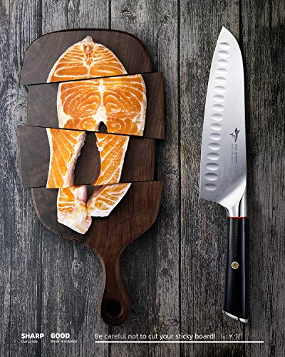 Damascus Santoku Knife- MAD SHARK Pro Kitchen Knives 8 Inch Chef's Knife, Best Quality Damascus Steel Knife with Ergonomic Handle, Razor Sharp, Best Choice for Home Kitchen & Restaurant
